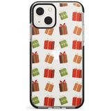 Christmas Presents Pattern Black Impact Phone Case for iPhone 13 & 13 Mini