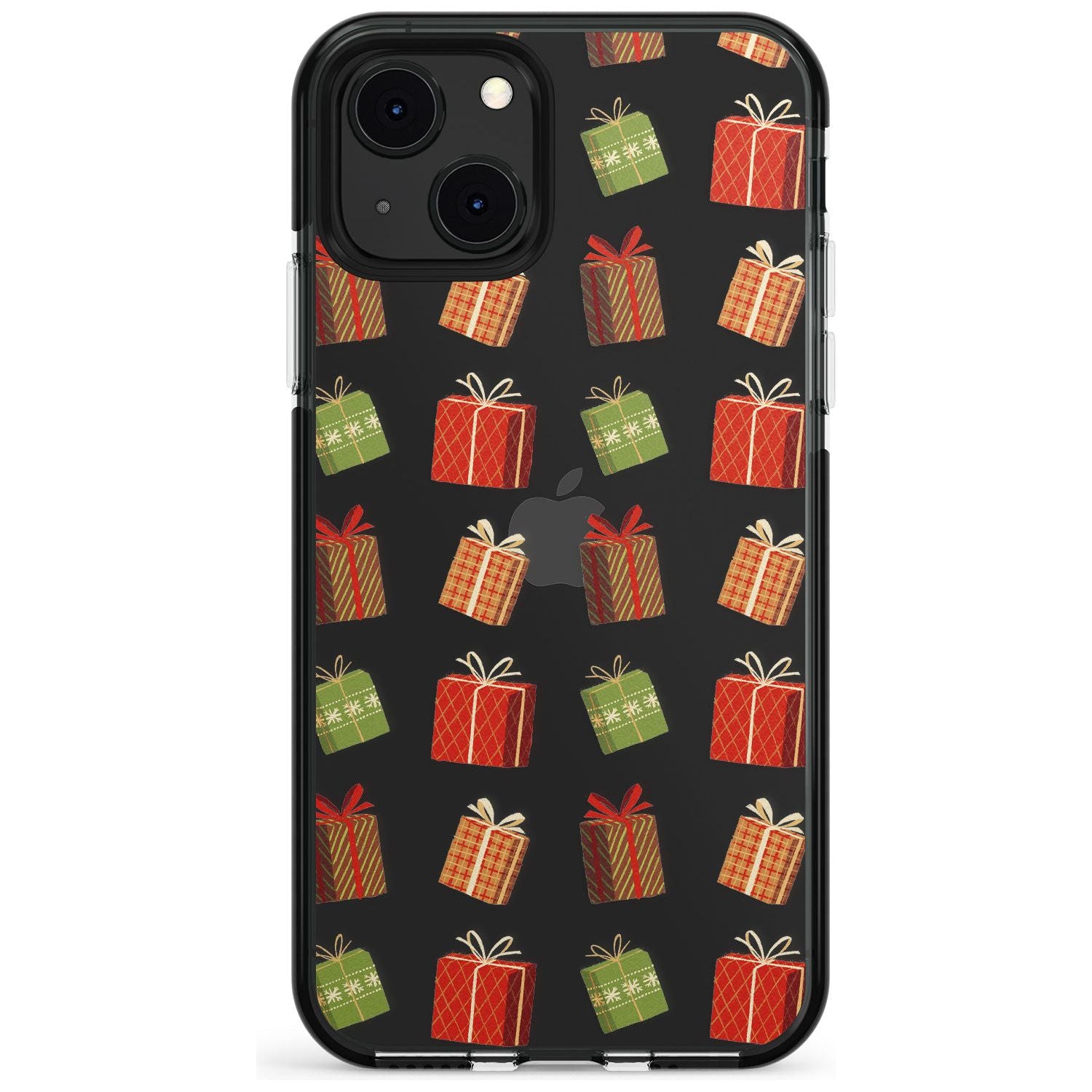 Christmas Presents Pattern Black Impact Phone Case for iPhone 13 & 13 Mini