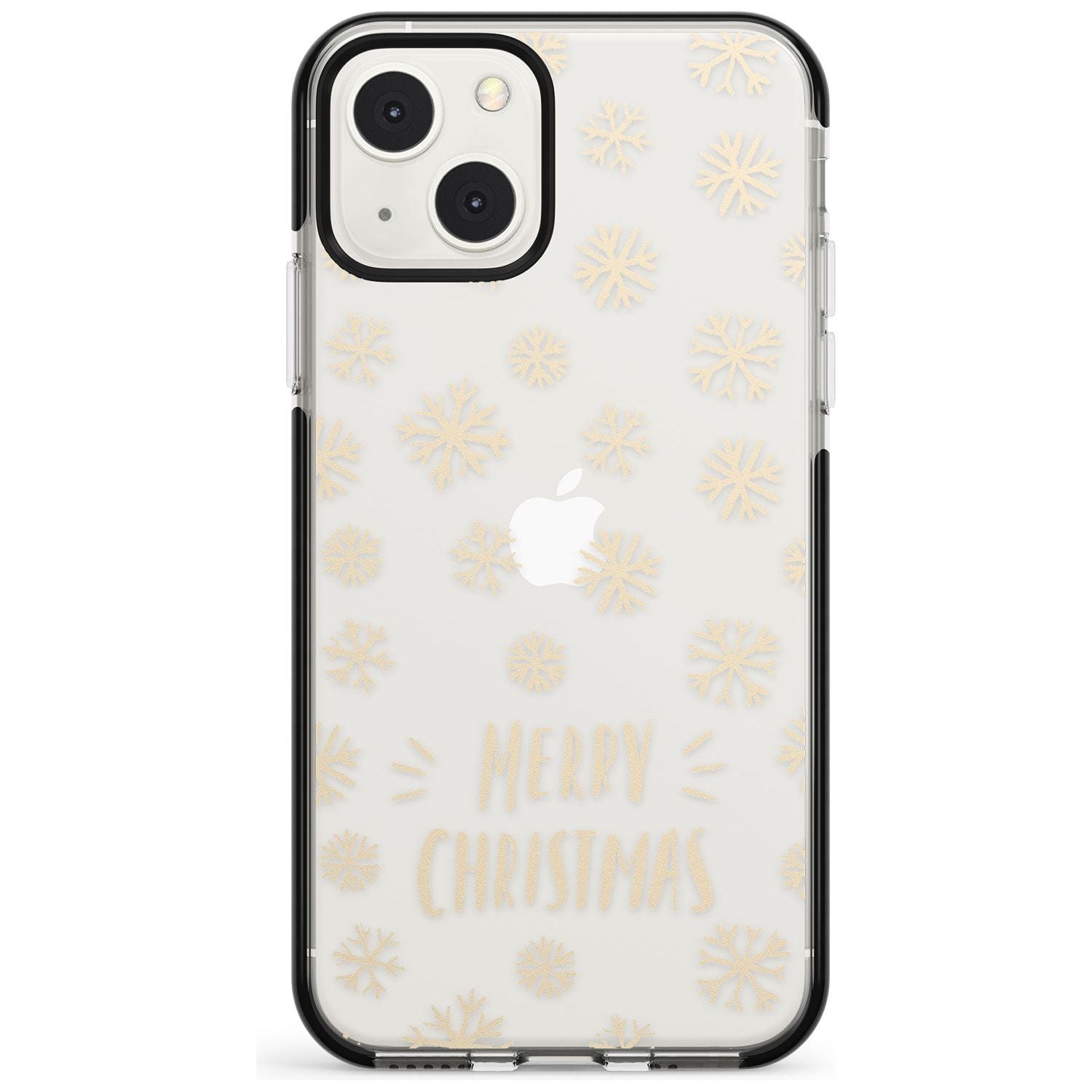 Christmas Snowflake Pattern Black Impact Phone Case for iPhone 13 & 13 Mini