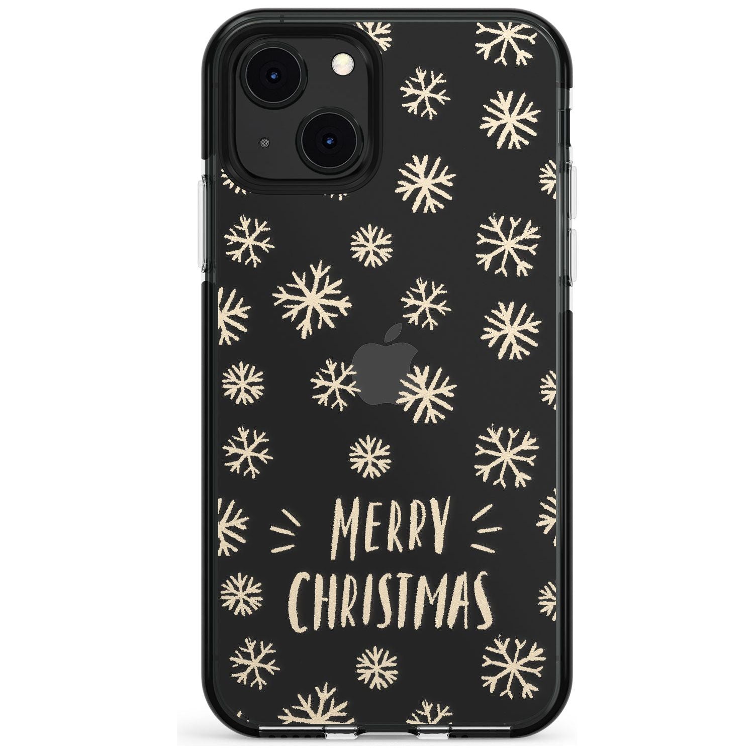 Christmas Snowflake Pattern Black Impact Phone Case for iPhone 13 & 13 Mini