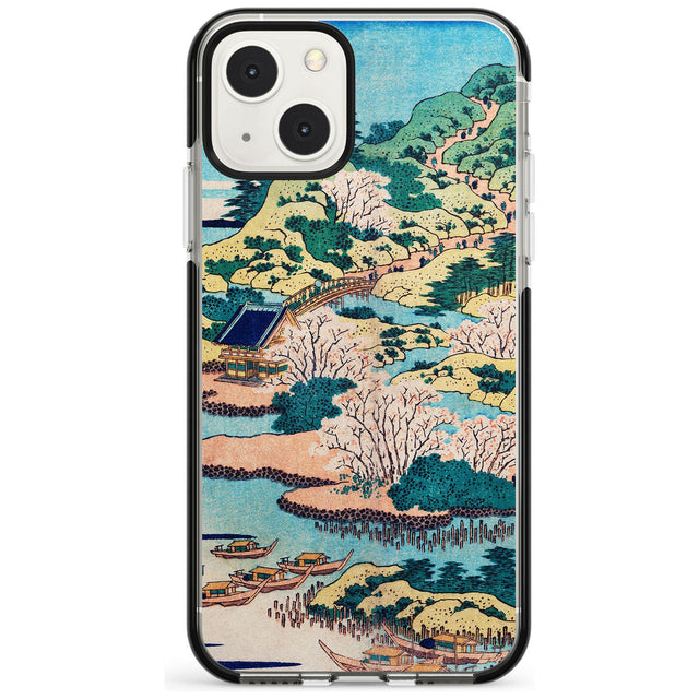 Coastal Community by Katsushika Hokusai Phone Case iPhone 13 Mini / Black Impact Case Blanc Space