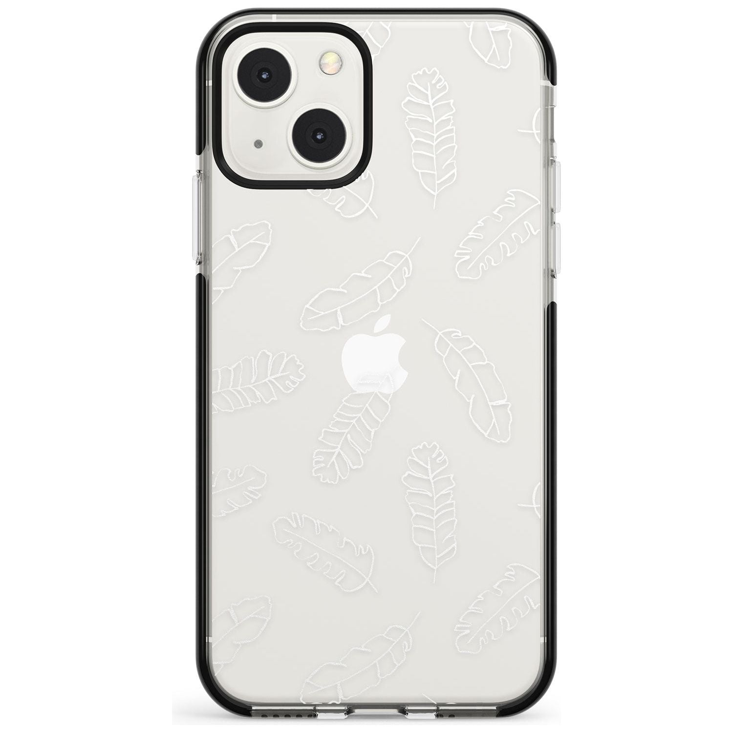 Clear Botanical Designs: Palm Leaves Phone Case iPhone 13 Mini / Black Impact Case Blanc Space