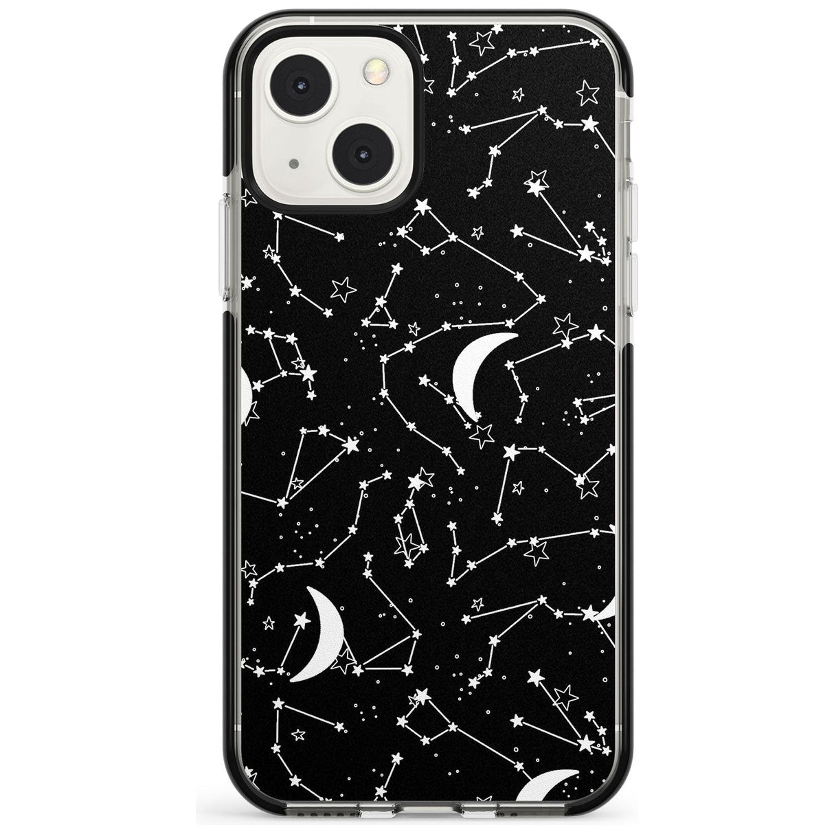 White Stars Constellations on Black