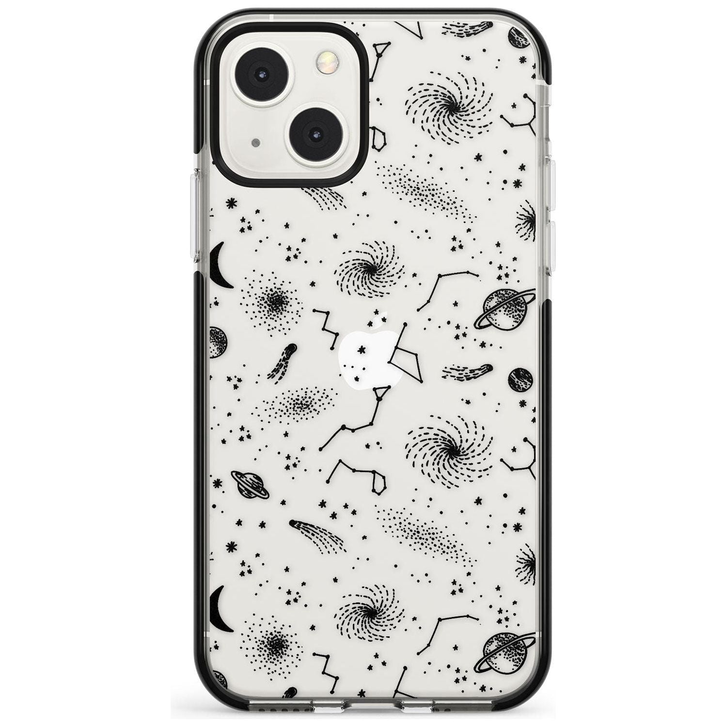 Mixed Galaxy Pattern Phone Case iPhone 13 Mini / Black Impact Case Blanc Space