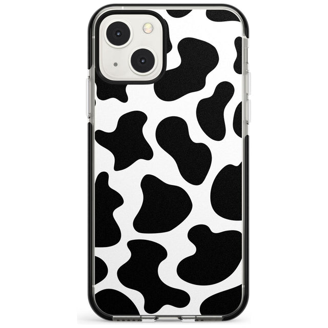 Cow Print Phone Case iPhone 13 Mini / Black Impact Case Blanc Space