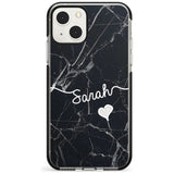 Black Marble Custom Phone Case iPhone 13 Mini / Black Impact Case Blanc Space