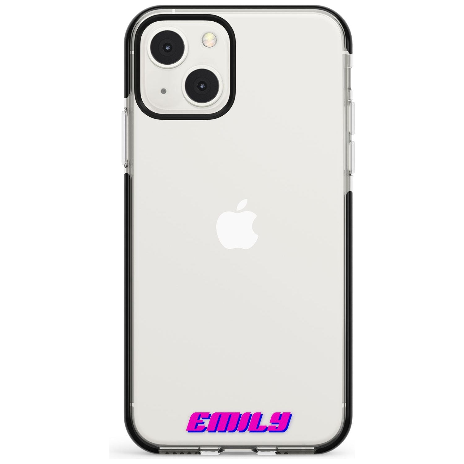 Personalised Clear Text  2C Custom Phone Case iPhone 13 Mini / Black Impact Case Blanc Space