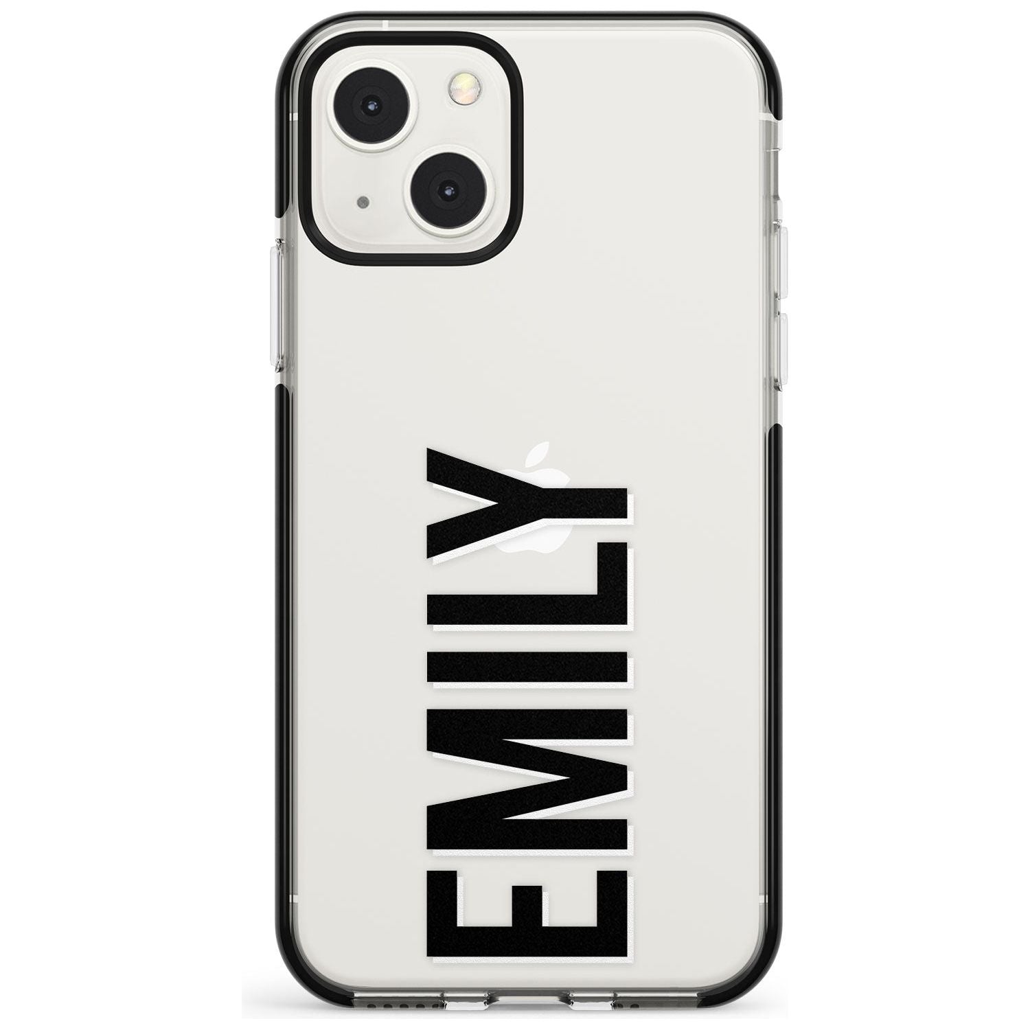 Personalised Clear Text  3A Custom Phone Case iPhone 13 Mini / Black Impact Case Blanc Space