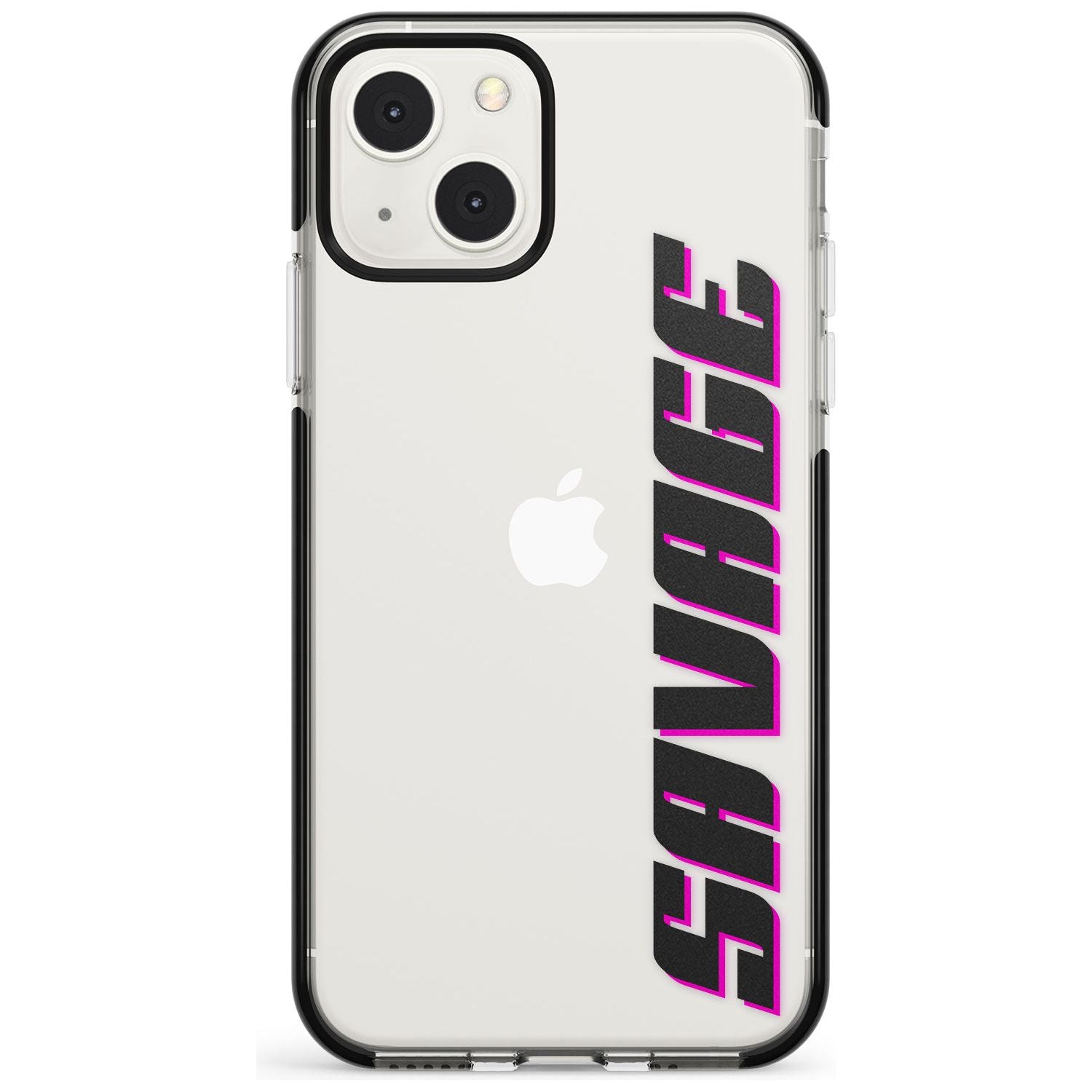 Personalised Clear Text  4C Custom Phone Case iPhone 13 Mini / Black Impact Case Blanc Space