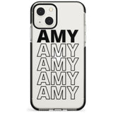 Personalised Clear Text  5E Custom Phone Case iPhone 13 Mini / Black Impact Case Blanc Space