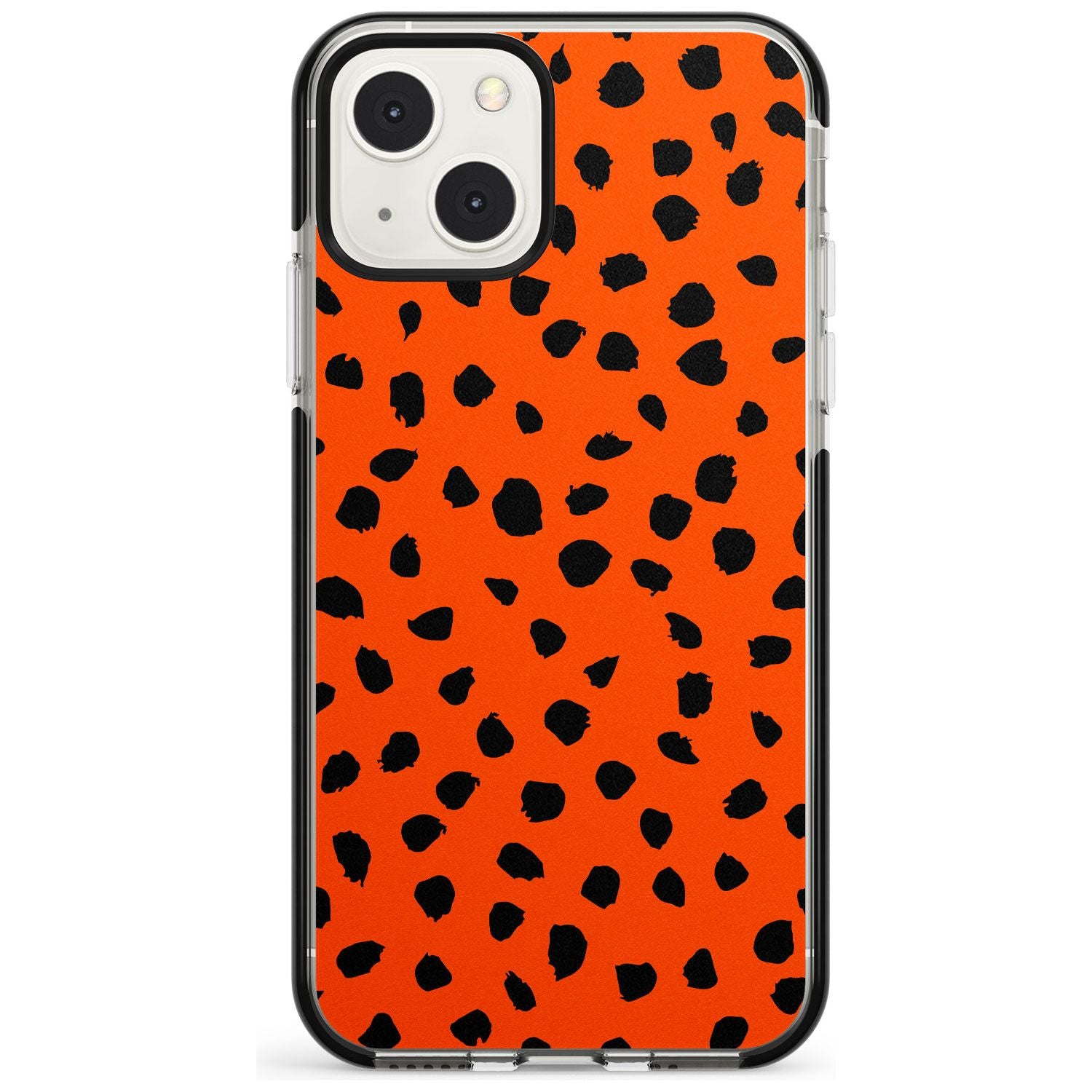 Black & Bright Red Dalmatian Polka Dot Spots Phone Case iPhone 13 Mini / Black Impact Case Blanc Space