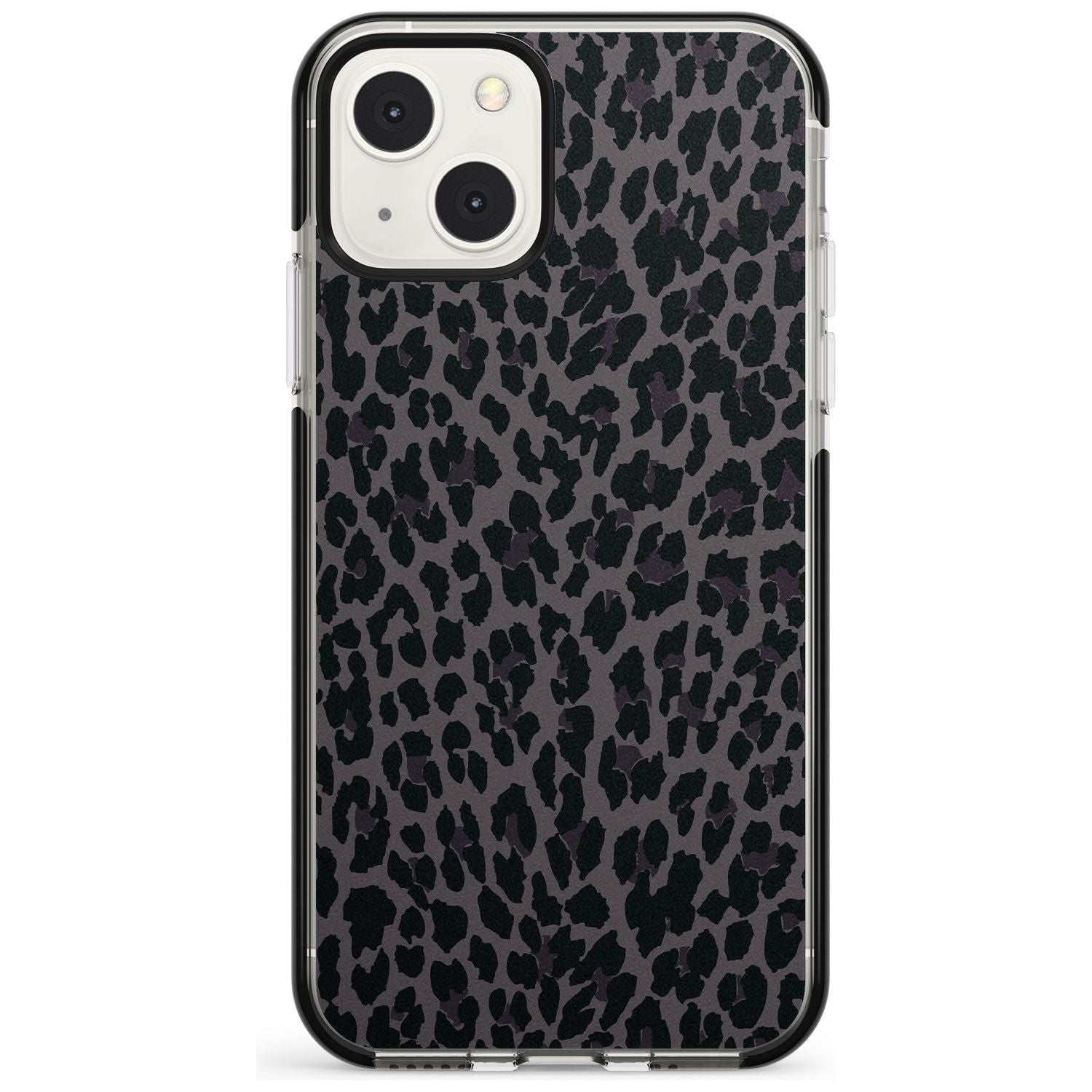 Dark Animal Print Pattern Small Leopard Phone Case iPhone 13 Mini / Black Impact Case Blanc Space
