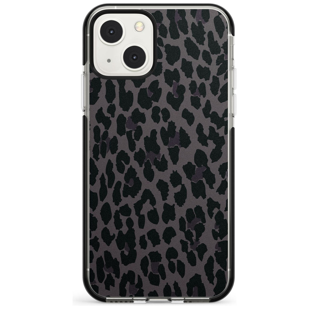 Dark Animal Print Pattern Large Leopard Phone Case iPhone 13 Mini / Black Impact Case Blanc Space
