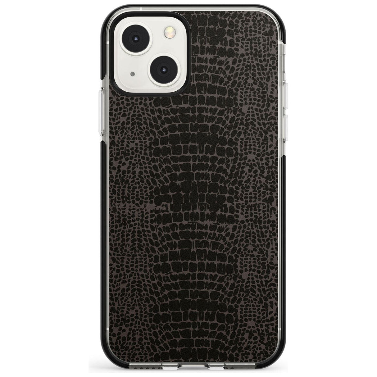 Dark Animal Print Pattern Snake Skin Phone Case iPhone 13 Mini / Black Impact Case Blanc Space