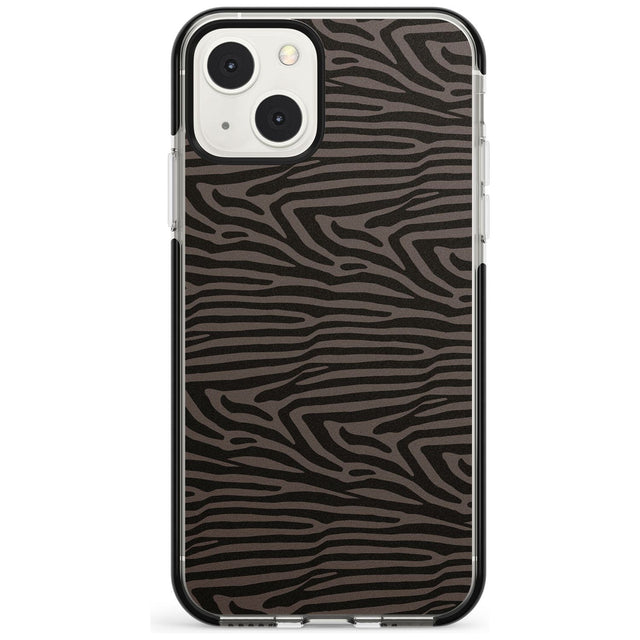 Dark Animal Print Pattern Zebra Phone Case iPhone 13 Mini / Black Impact Case Blanc Space