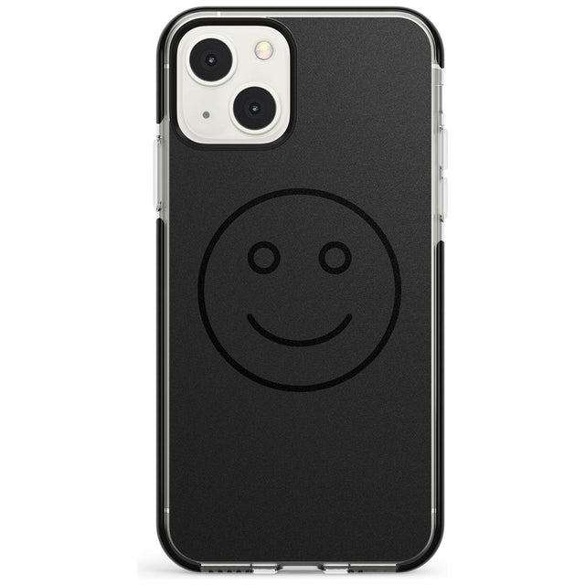 Dark Smiley Face Phone Case iPhone 13 Mini / Black Impact Case Blanc Space