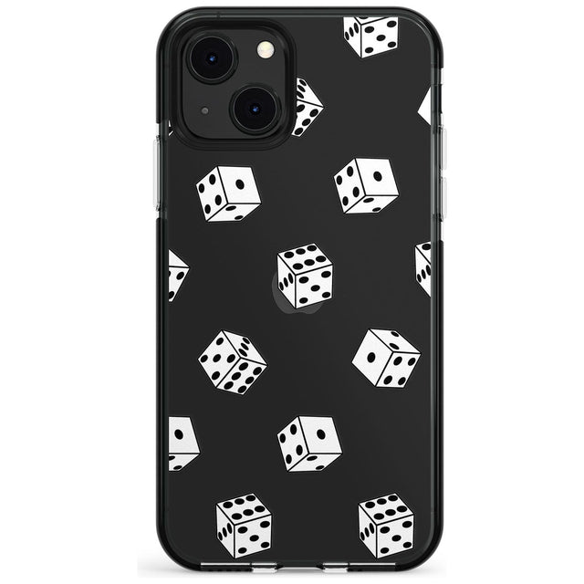 Clear Dice Pattern Black Impact Phone Case for iPhone 13 & 13 Mini