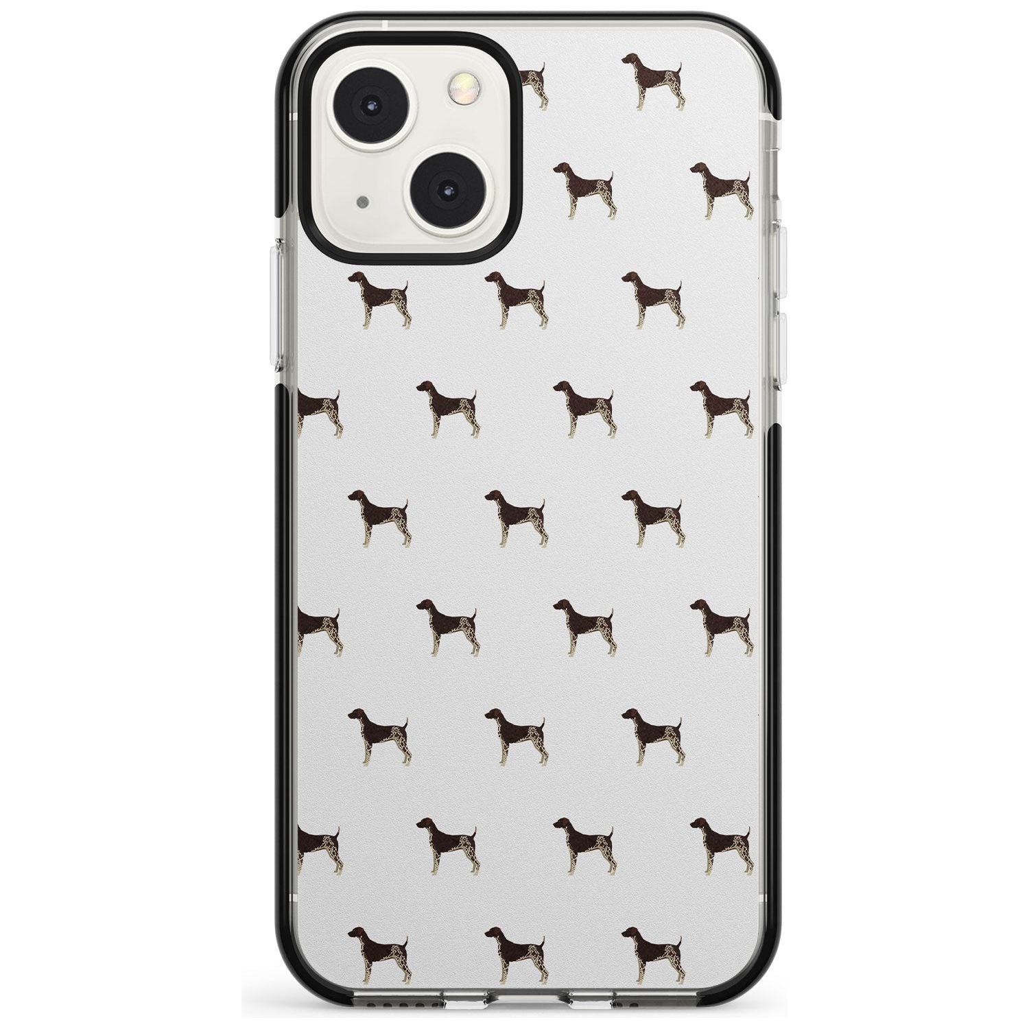 German Shorthaired Pointer Dog Pattern Phone Case iPhone 13 Mini / Black Impact Case Blanc Space