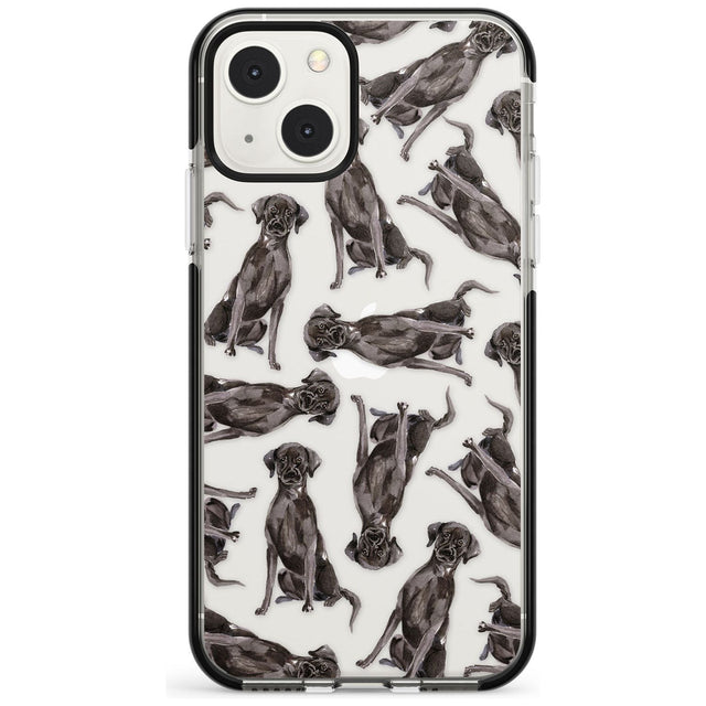 Black Labrador Watercolour Dog Pattern Phone Case iPhone 13 Mini / Black Impact Case Blanc Space
