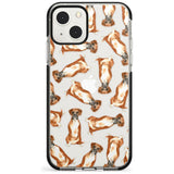 Boxer Watercolour Dog Pattern Phone Case iPhone 13 Mini / Black Impact Case Blanc Space