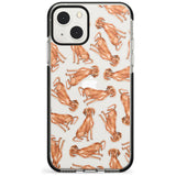 Hungarian Vizsla Watercolour Dog Pattern Phone Case iPhone 13 Mini / Black Impact Case Blanc Space