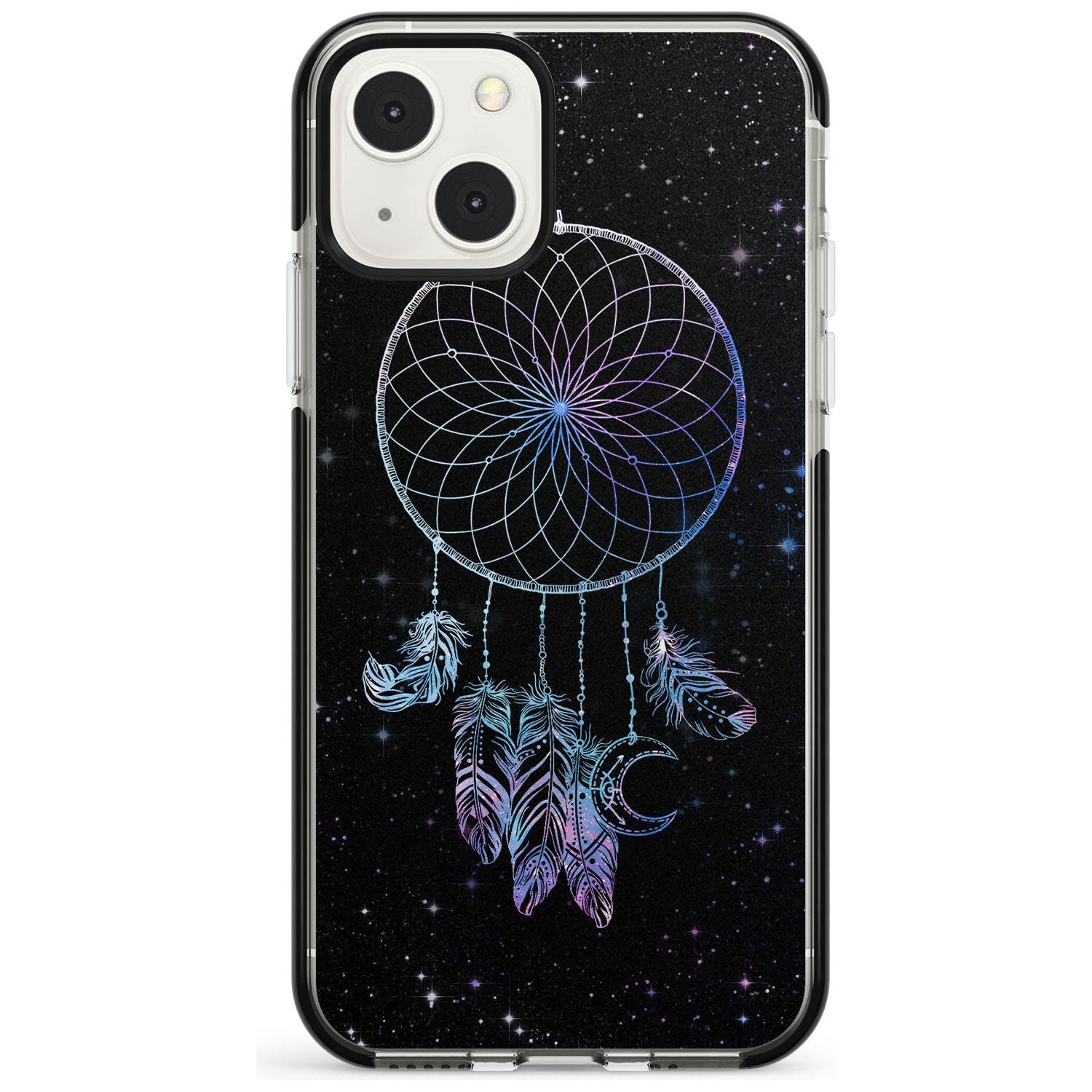 Dreamcatcher Space Stars Galaxy Print Phone Case iPhone 13 Mini / Black Impact Case Blanc Space
