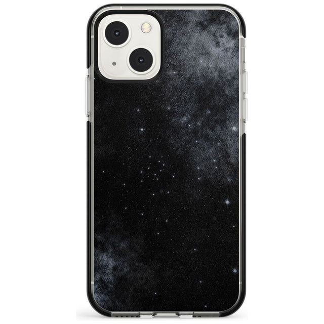 Night Sky Galaxies: Shimmering Stars Phone Case iPhone 13 Mini / Black Impact Case Blanc Space