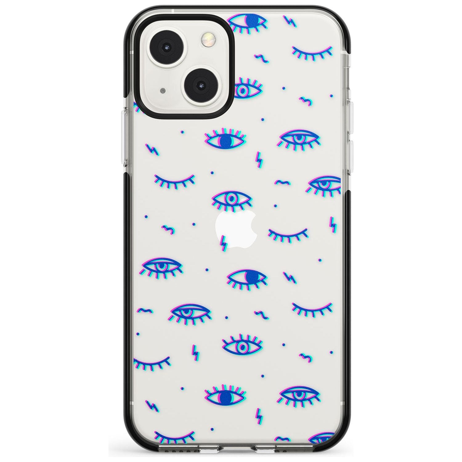 Duotone Psychedelic Eyes Phone Case iPhone 13 Mini / Black Impact Case Blanc Space