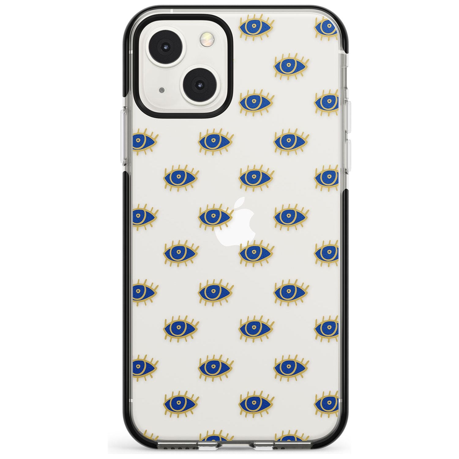Gold Eyes (Clear) Psychedelic Eyes Pattern Phone Case iPhone 13 Mini / Black Impact Case Blanc Space
