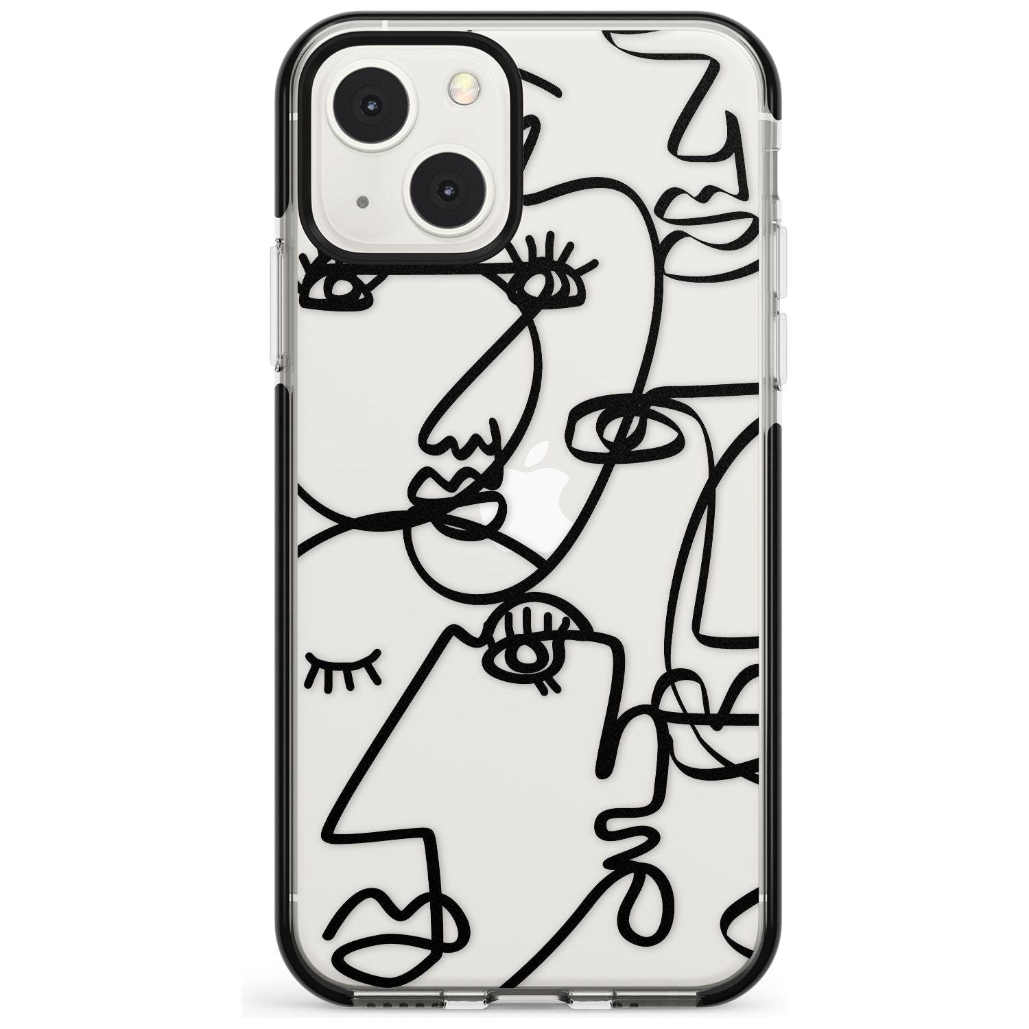 Abstract Continuous Line Faces Black on Clear