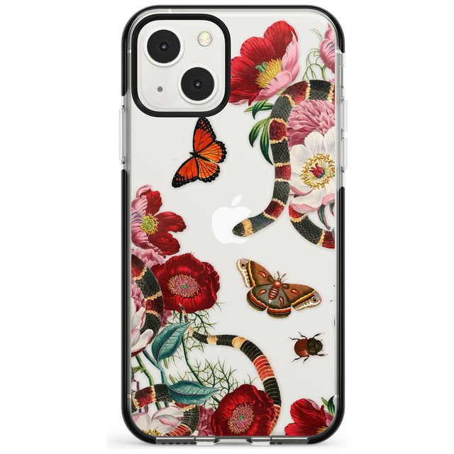 Botanical Snake Phone Case iPhone 13 Mini / Black Impact Case Blanc Space