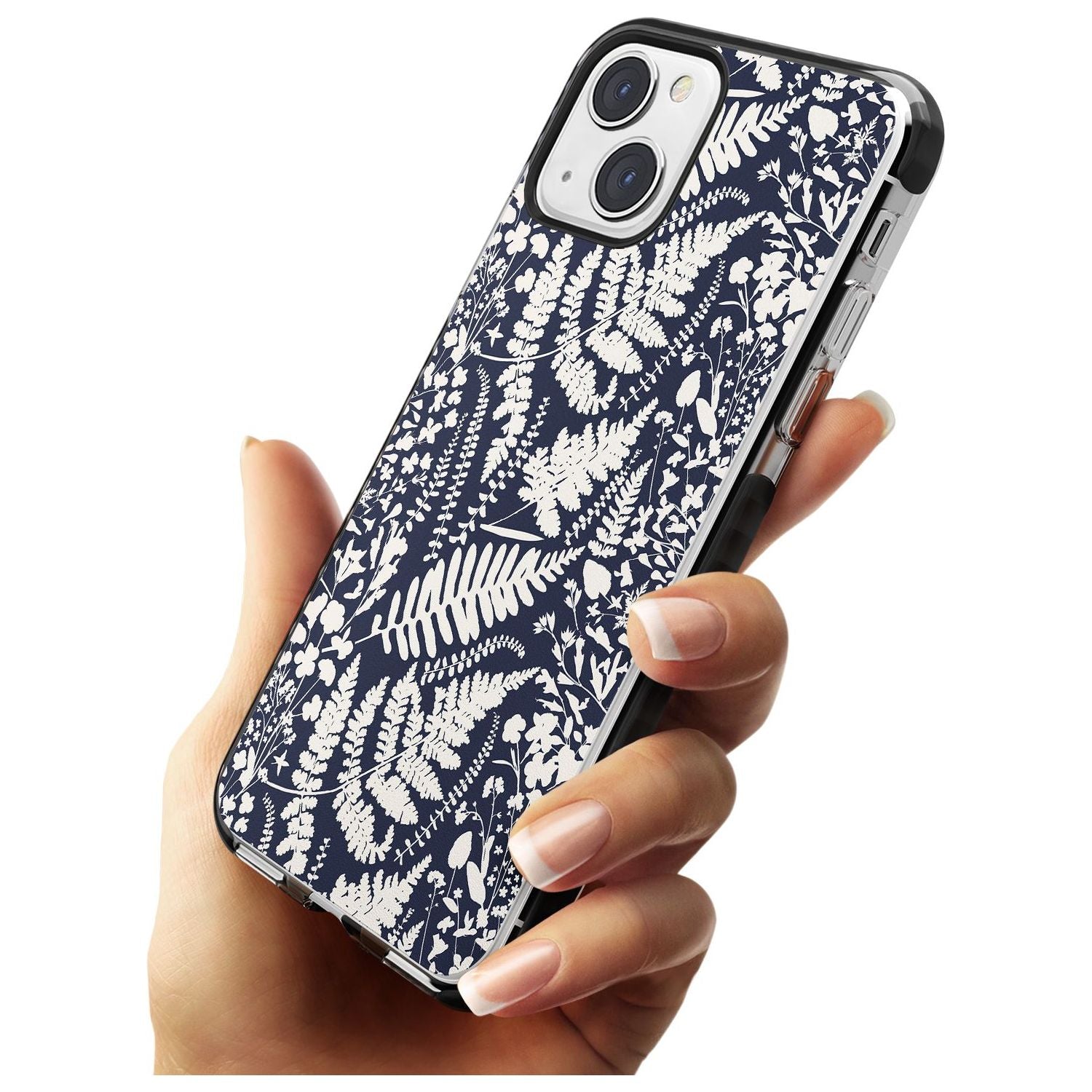 Wildflowers & Ferns On Navy