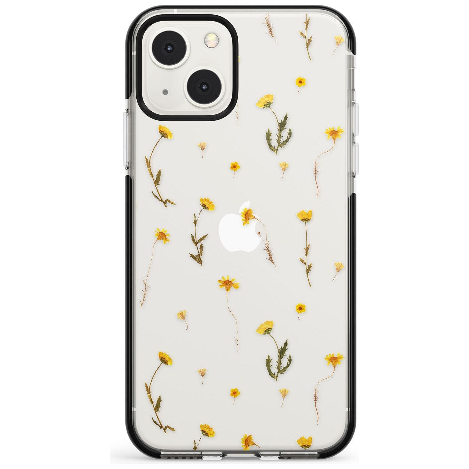 Mixed Yellow Flowers - Dried Flower-Inspired Phone Case iPhone 13 Mini / Black Impact Case Blanc Space