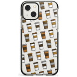 Coffee Cup Pattern Black Impact Phone Case for iPhone 13 & 13 Mini