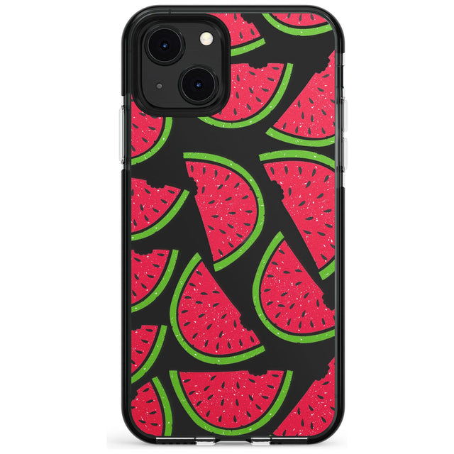 Watermelon Pattern Black Impact Phone Case for iPhone 13 & 13 Mini