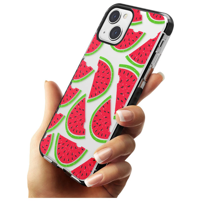 Watermelon Pattern Black Impact Phone Case for iPhone 13 & 13 Mini