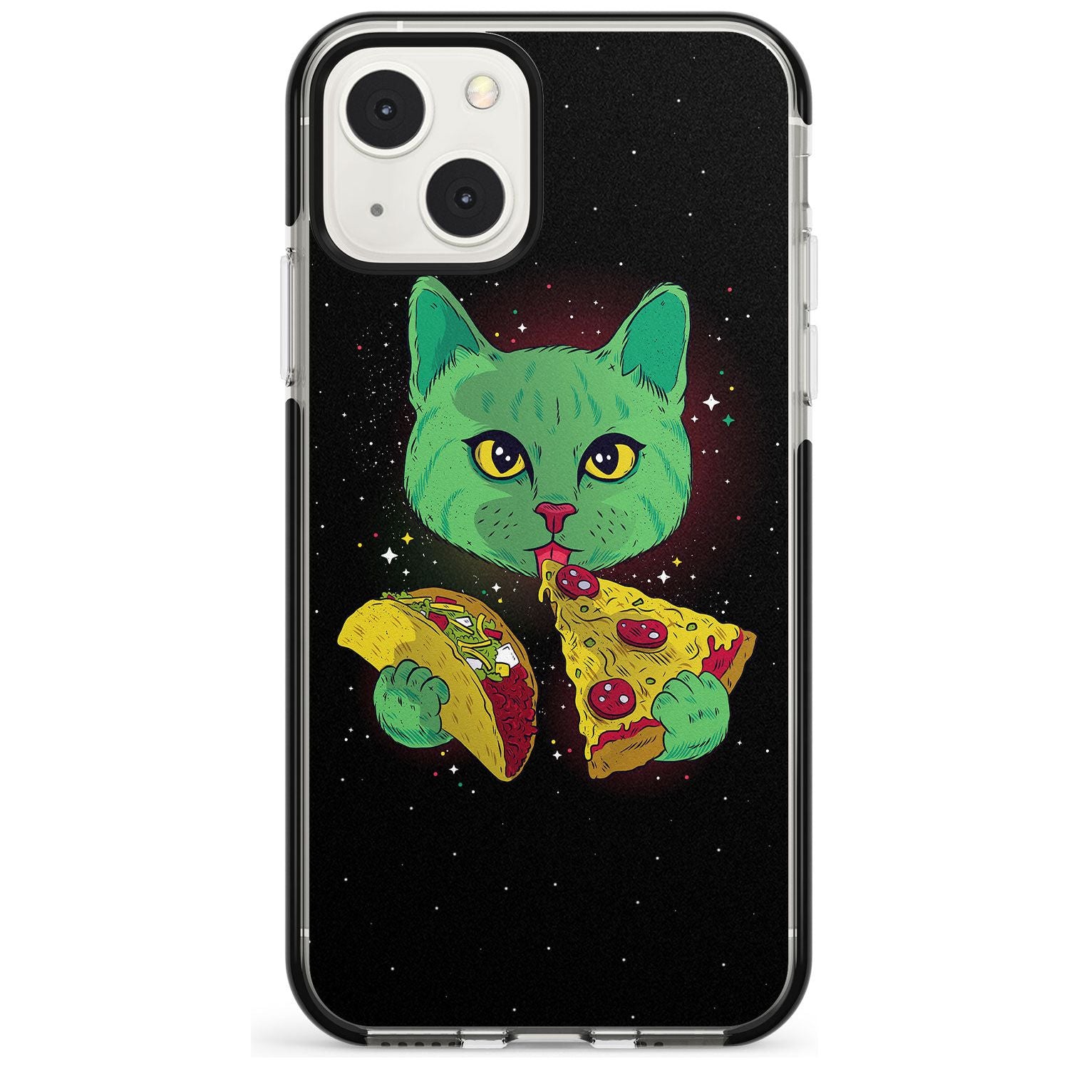 Pizza Purr Black Impact Phone Case for iPhone 13 & 13 Mini