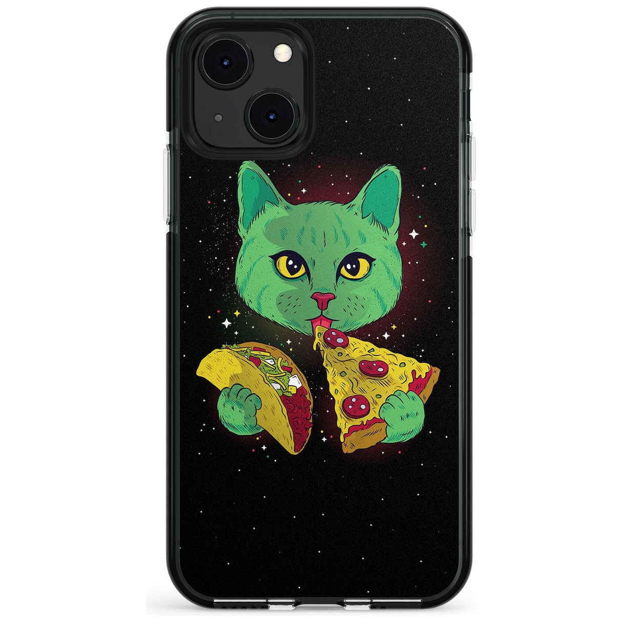 Pizza Purr Black Impact Phone Case for iPhone 13 & 13 Mini