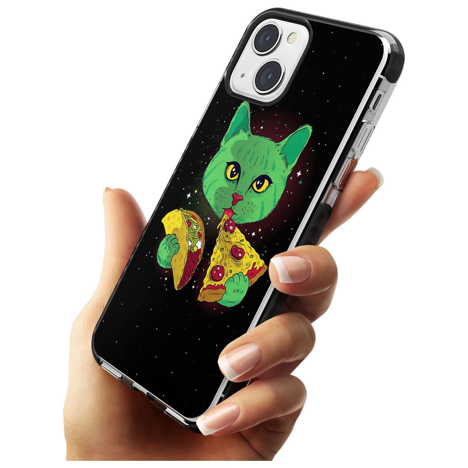 Pizza Purr Black Impact Phone Case for iPhone 13 & 13 Mini