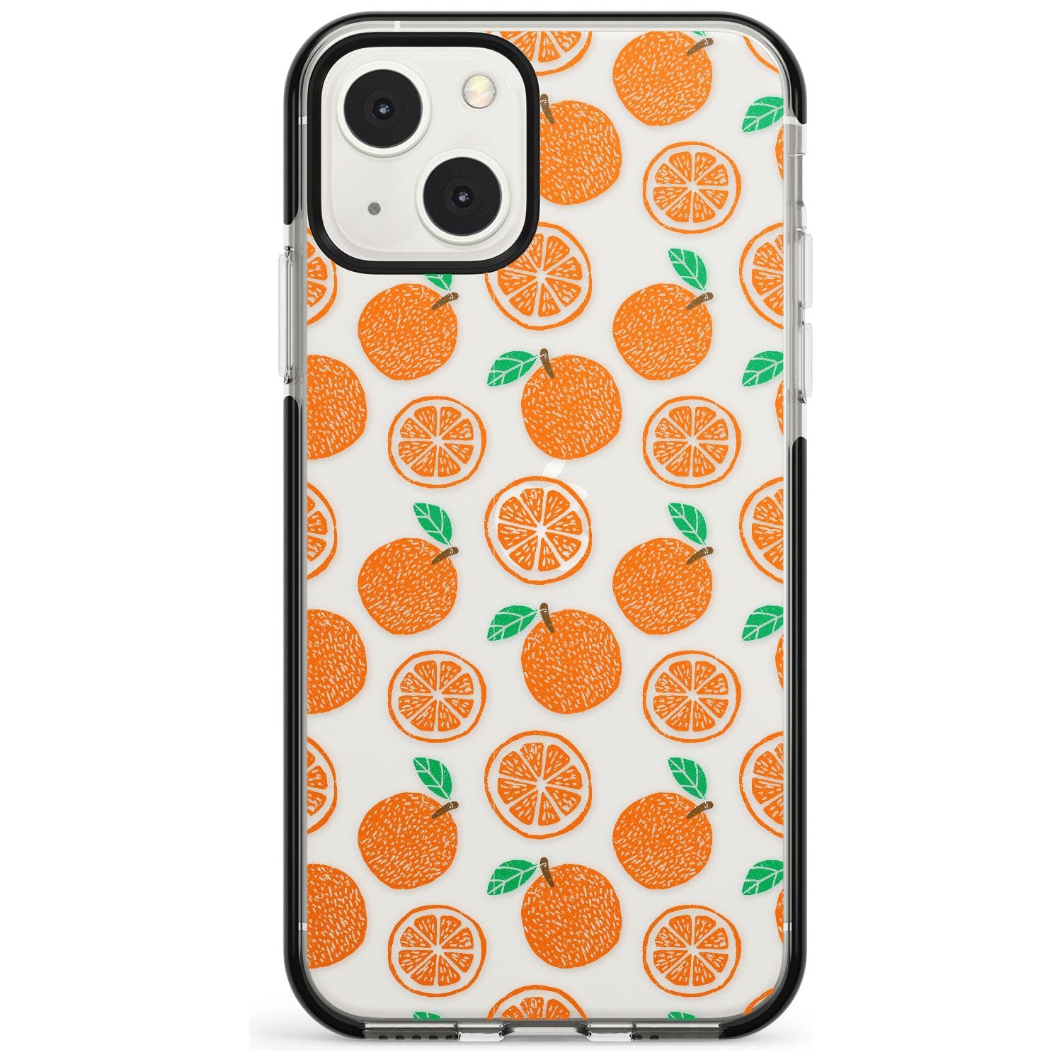 Orange Pattern Phone Case iPhone 13 Mini / Black Impact Case Blanc Space