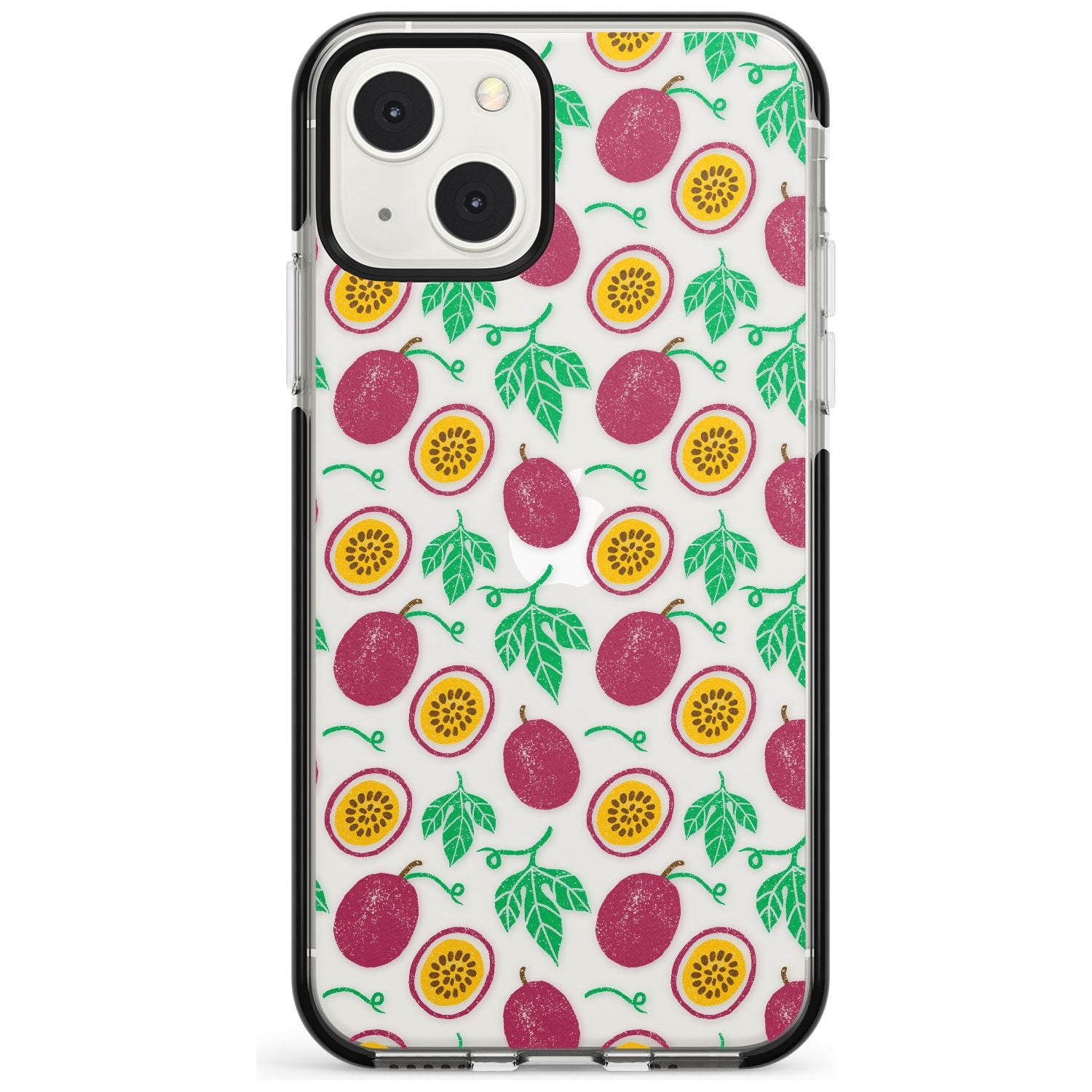 Passion Fruit Pattern Phone Case iPhone 13 Mini / Black Impact Case Blanc Space