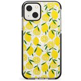 Bright Lemon Fruity Pattern Phone Case iPhone 13 Mini / Black Impact Case Blanc Space