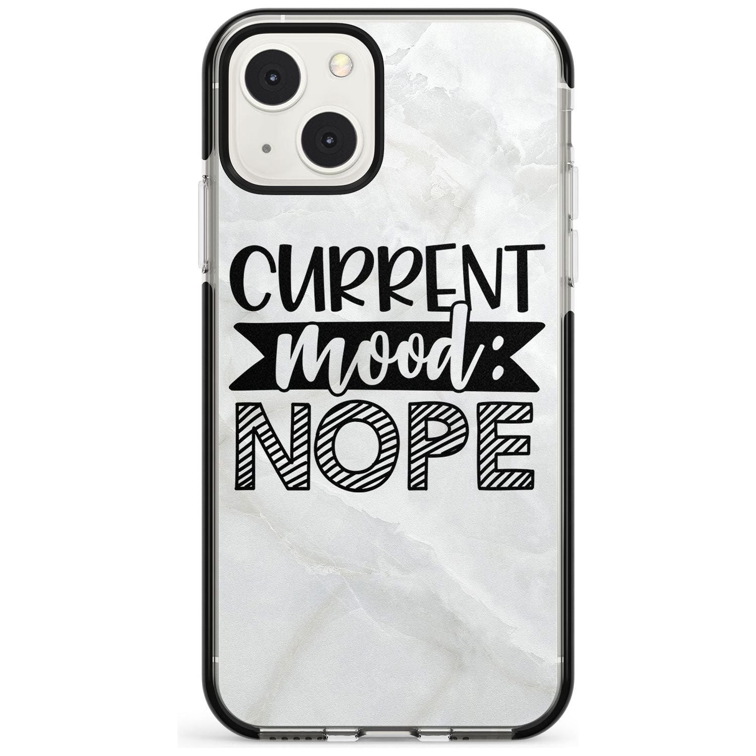 Current Mood NOPE Phone Case iPhone 13 Mini / Black Impact Case Blanc Space