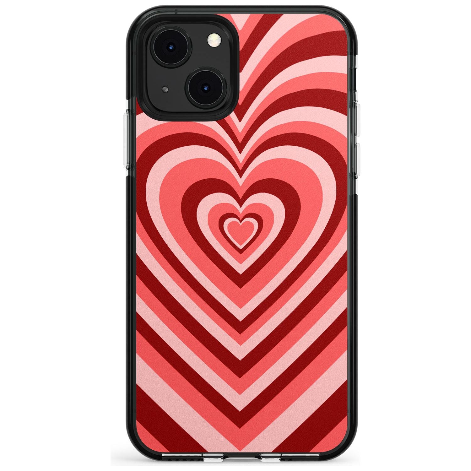 Red Heart Illusion Black Impact Phone Case for iPhone 13 & 13 Mini