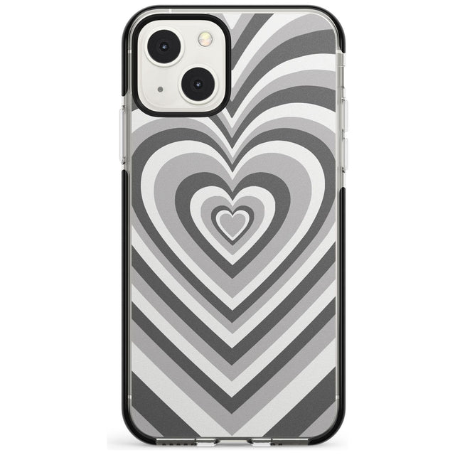 Monochrome Heart Illusion Black Impact Phone Case for iPhone 13 & 13 Mini