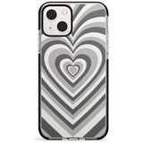 Monochrome Heart Illusion Black Impact Phone Case for iPhone 13 & 13 Mini