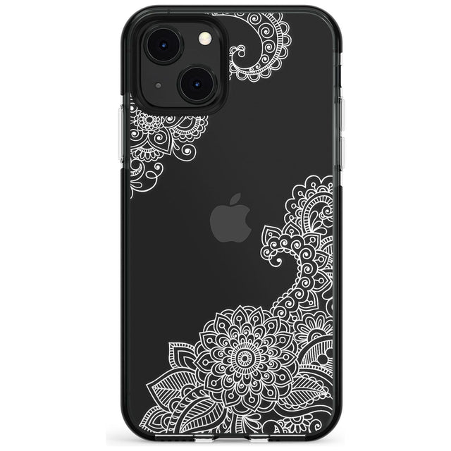 White Henna Botanicals Black Impact Phone Case for iPhone 13 & 13 Mini
