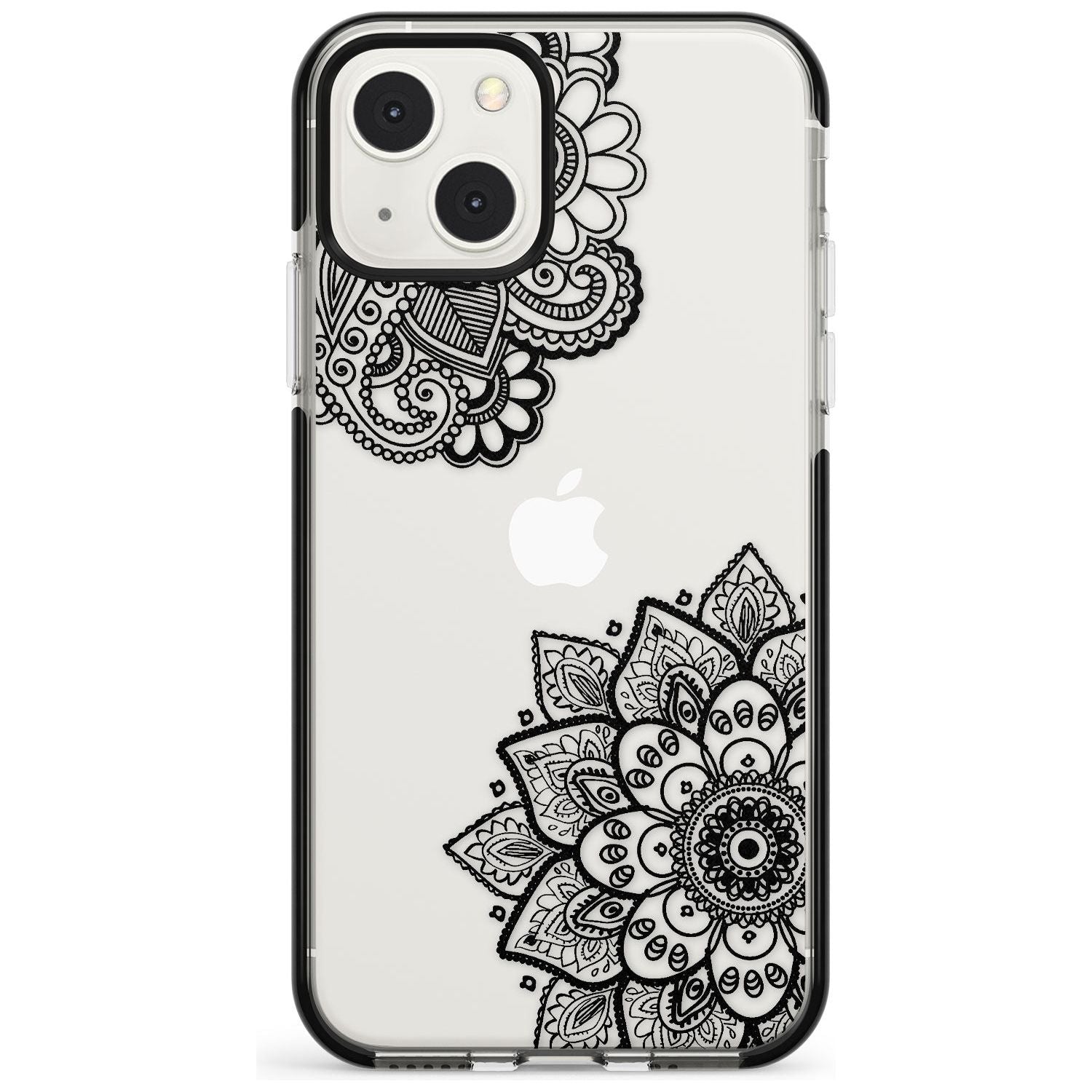 Black Henna Florals Black Impact Phone Case for iPhone 13 & 13 Mini
