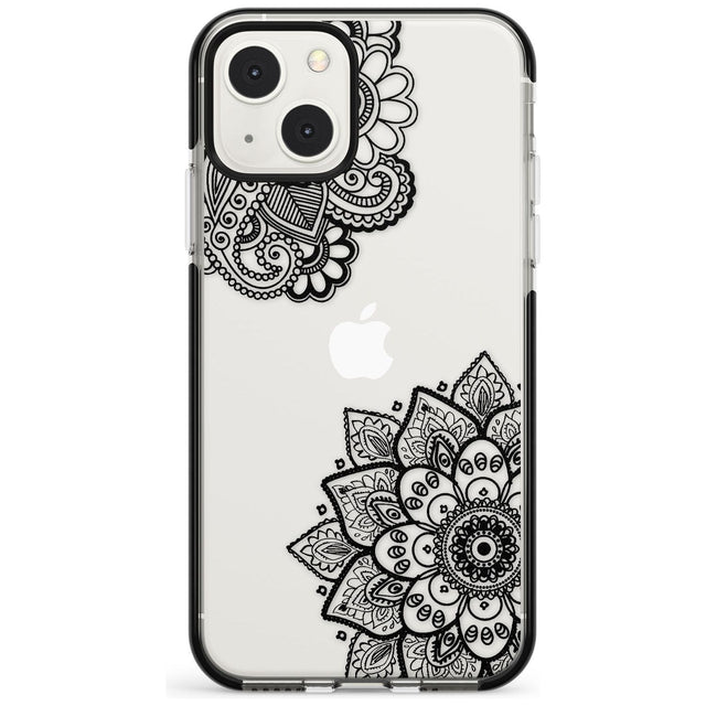Black Henna Florals Black Impact Phone Case for iPhone 13 & 13 Mini