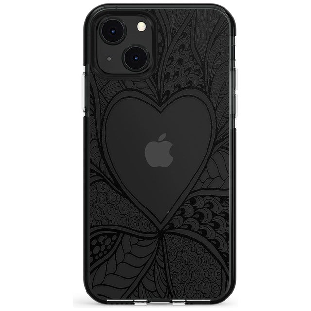 Black Henna Heart Black Impact Phone Case for iPhone 13 & 13 Mini